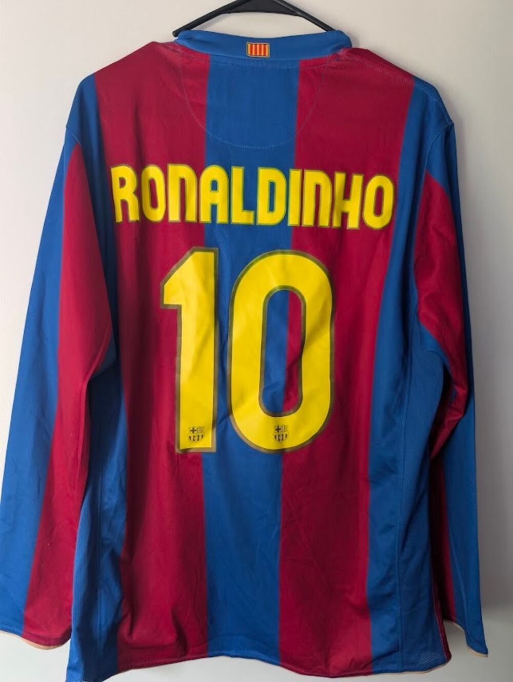 FC Barcelona 2007 2008 Home Ronaldinho Jersey Men's XL Vintage Retro Nike LS